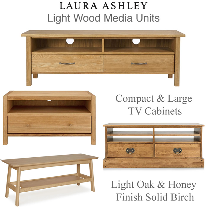 Laura Ashley light wood media units oak TV cabinets